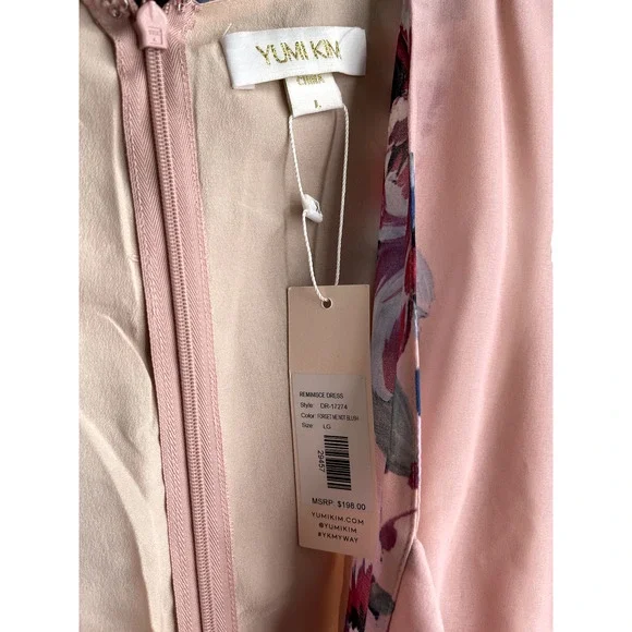 Yumi Kim Women's Forget Me Not Blush Reminisce Midi Dress Size Large NEW - Picture 5 of 8